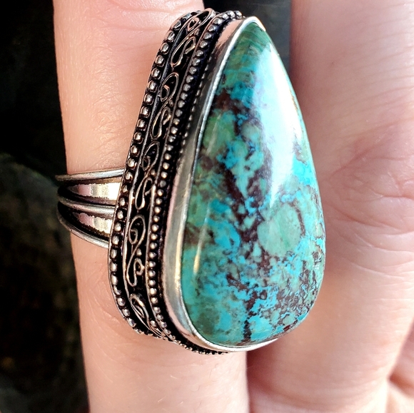 New Azurite 925 Silver Ring. - Picture 12 of 16